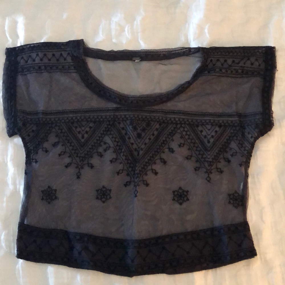 Free people sheer embroidered top